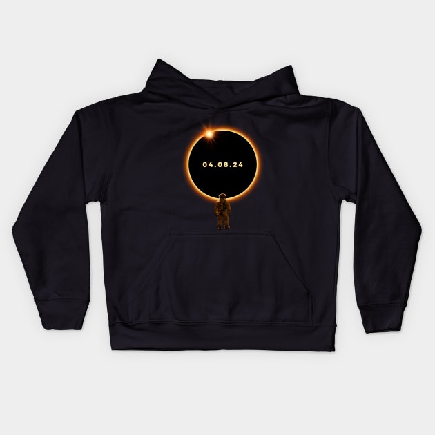 Total Solar Eclipse 4.08.24 Kids Hoodie by opippi
